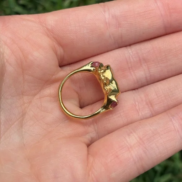 Annoushe Raw Irregular Pearl and Pink Tourmaline Ring - Picture 7 of 7